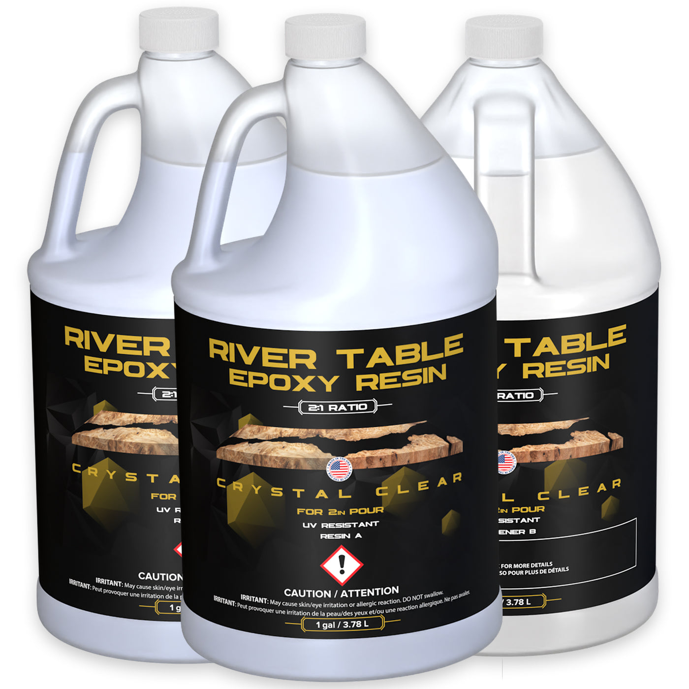 DIY Epoxy Resin River Table Deep Pour Clear Table #size_3-gallon-11-4-l